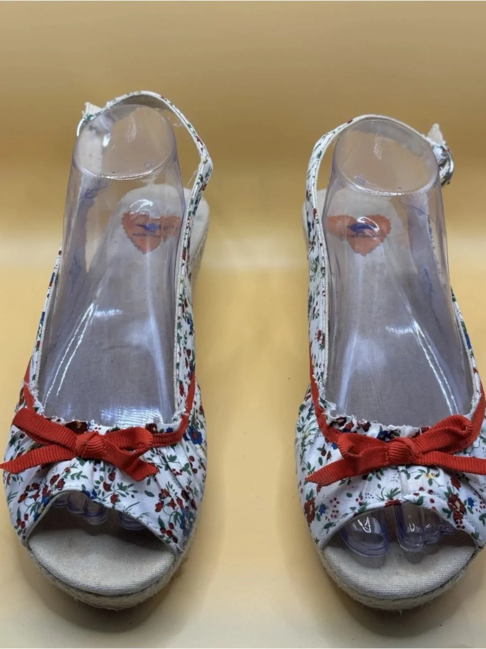 Rocket Dog Floral Espadrille Wedge Sandals 11M Slingback Peep Toe Cottagecore